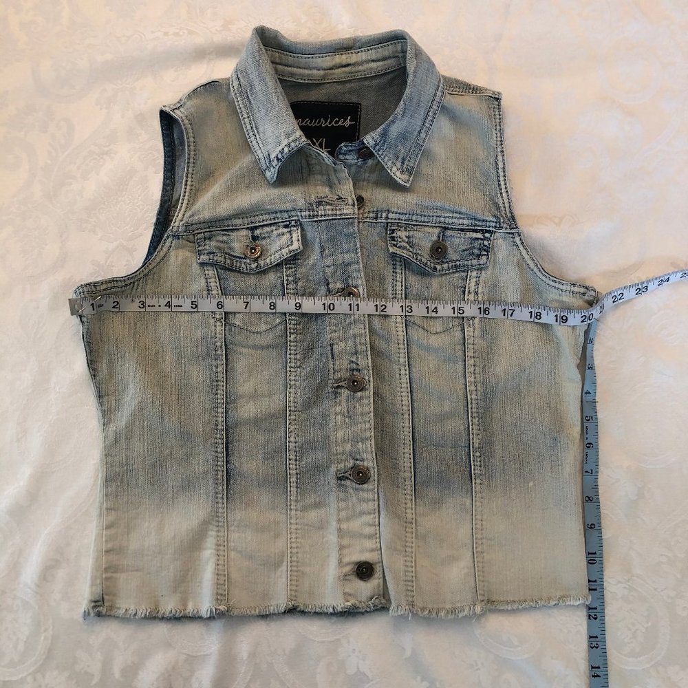 Jean Sleeveless Maurices Denim Vest  Size XL - Picture 4 of 8